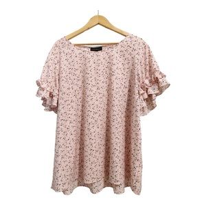 Lane Bryant Ruffle Short Sleeve Blouse